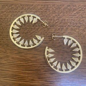 Gold sharky shark hoop earrings